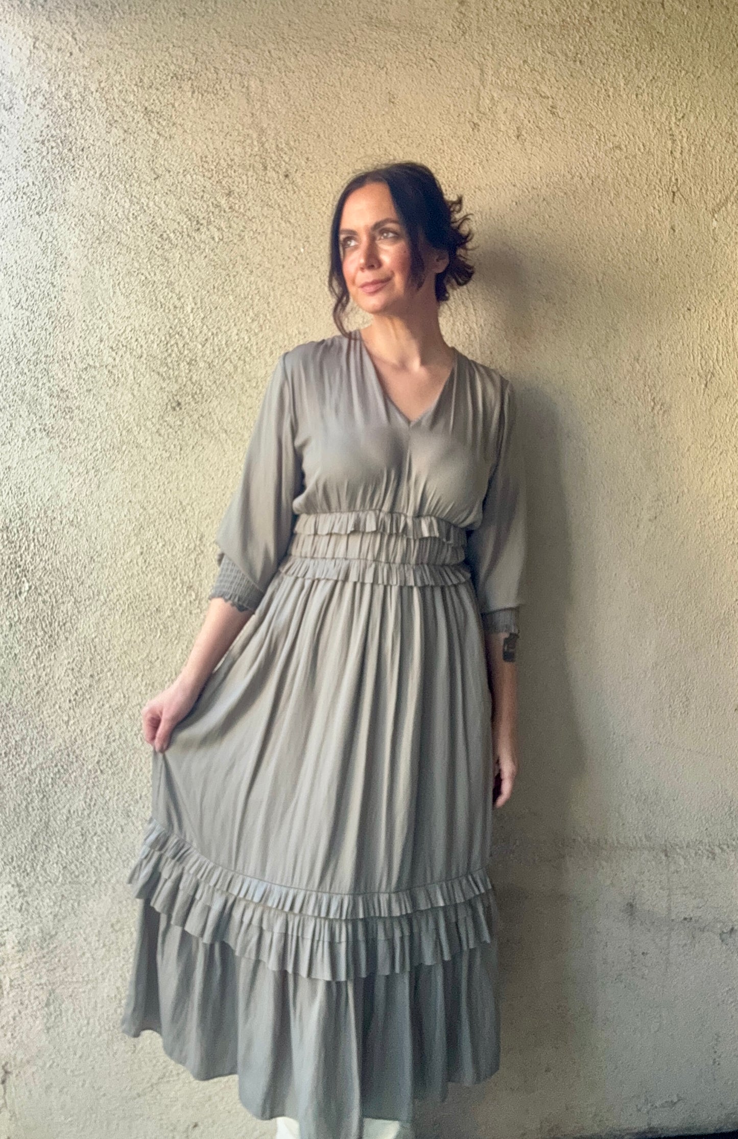 Vintage Bohemian three-quarter sleeve dress