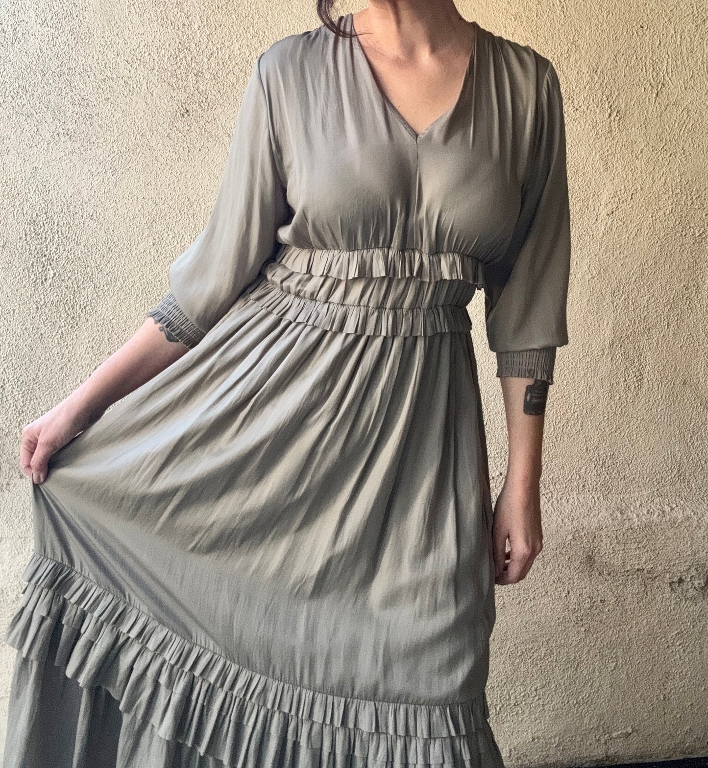 Vintage Bohemian three-quarter sleeve dress