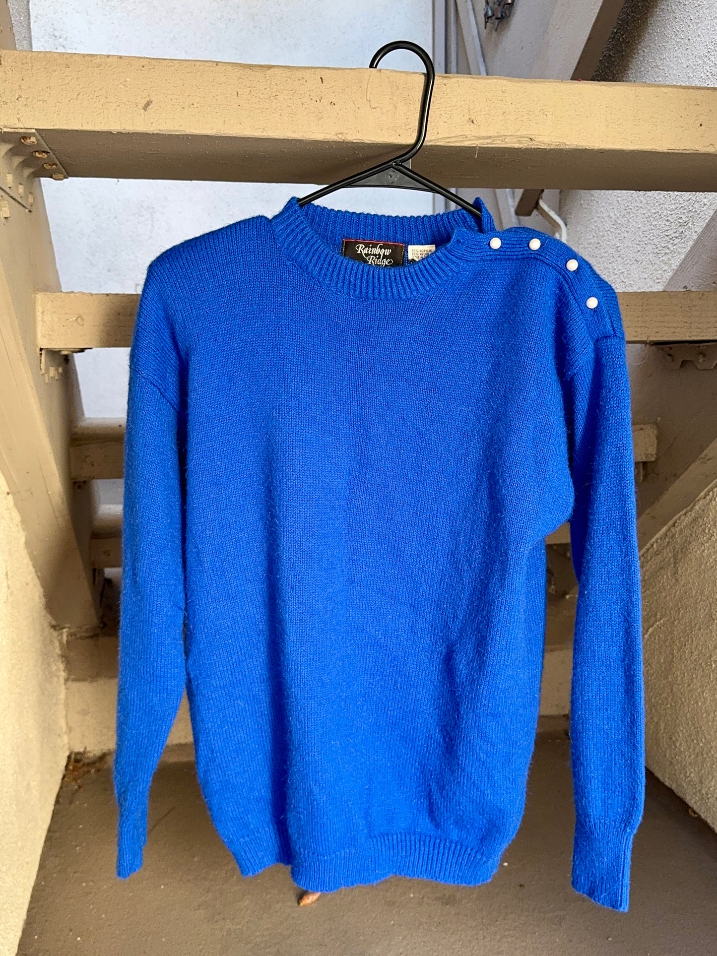 Vintage Rainbow Ridge blue sweater