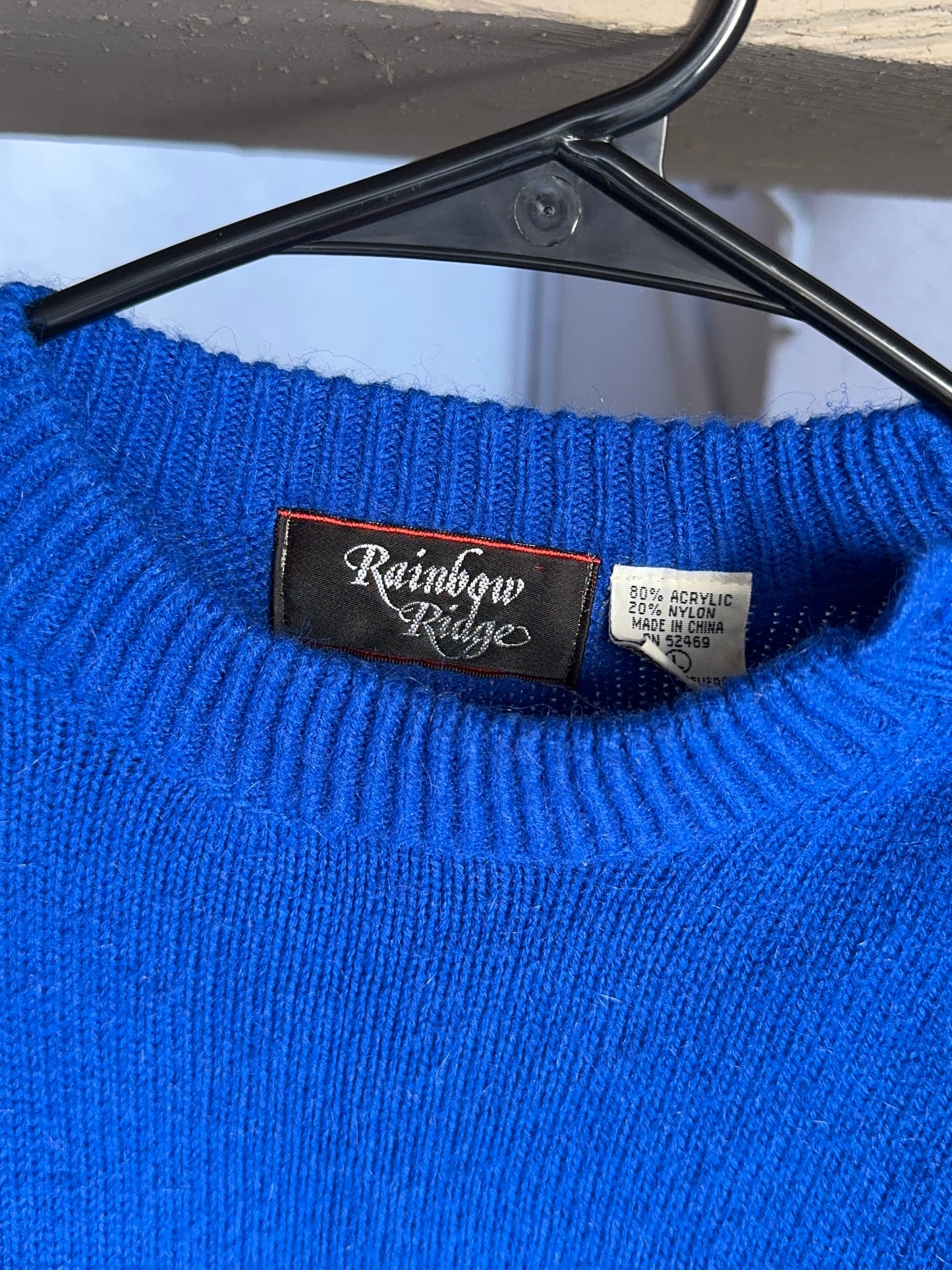 Vintage Rainbow Ridge blue sweater