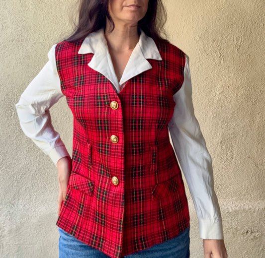 Vintage All That Jazz long-sleeved plaid top