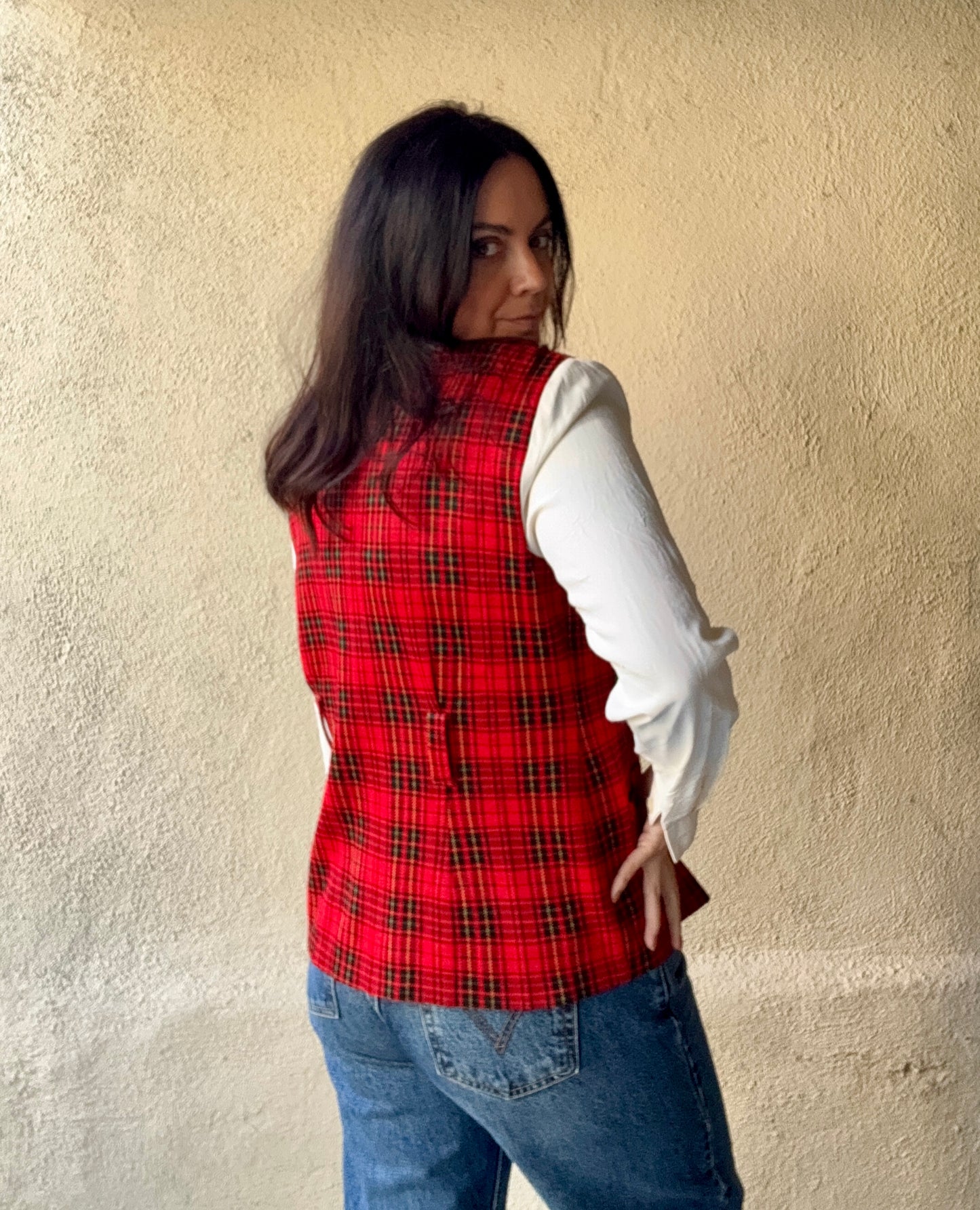 Vintage All That Jazz long-sleeved plaid top