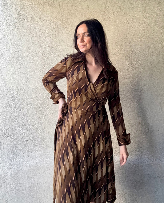 Vintage Brown 70's wrap dress